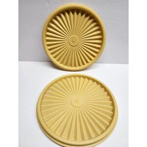 Tupperware Servalier 6.5" Round Replacement Lids 808-33 Harvest Gold Yellow